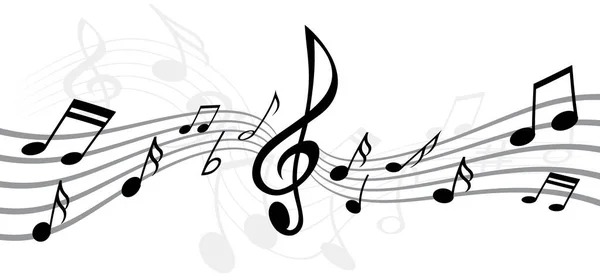 楽譜には譜表および楽譜テーマの線のパターン記号またはアイコンが保存されます ピアノ ジャズサウンドノート楽しいベクトルキー記号 クラシッククリーフ落書きクエーバーGメロディー — ストックベクタ