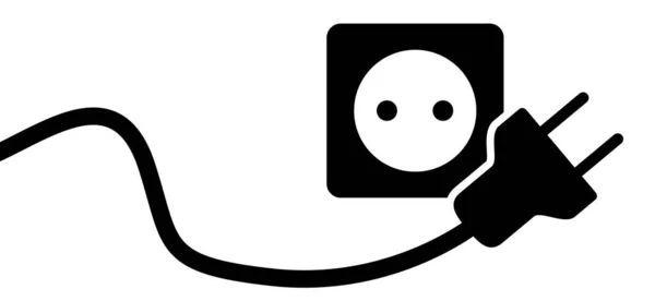 Plugue Eléctrico Dos Desenhos Animados Tomada Eletricidade Logotipo Poder Símbolo — Vetor de Stock