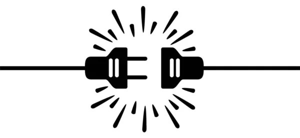 Fiche Électrique Bande Dessinée Prise Électricité Logo Symbole Puissance Prises — Image vectorielle