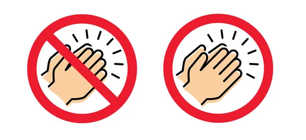 Стоп Аплодисментов Ban Dont Clp Hand Pictogram Хлопать Ладоши Знак — стоковый вектор