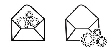 Kartpostal, zarf ve çark, mekanizma ayarlama araçları. Vites servisi.Dur, reklam yok. Reklam tabelası yok. Reklam yasağı tabelası. Spam ya da gereksiz e-posta yok. Çizgi film e-postası ya da postası. 