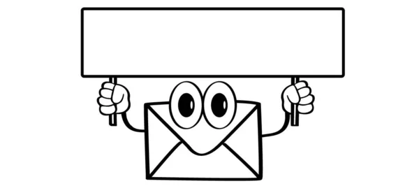 Mail Post Envelop Pictogram Symbool Berichtbord Lijnpatroon Postbus Postkantoor Teken — Stockvector