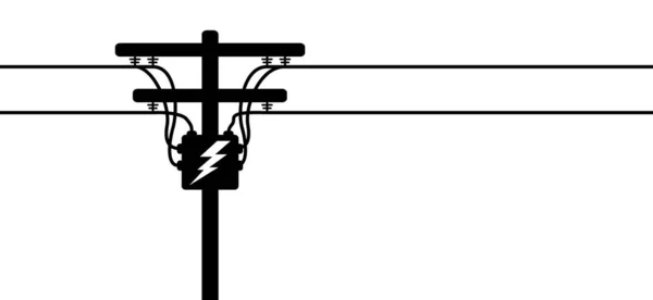 Torres Tangentes Poste Alto Voltaje Cables Eléctricos Cable Telefónico Pilón — Vector de stock