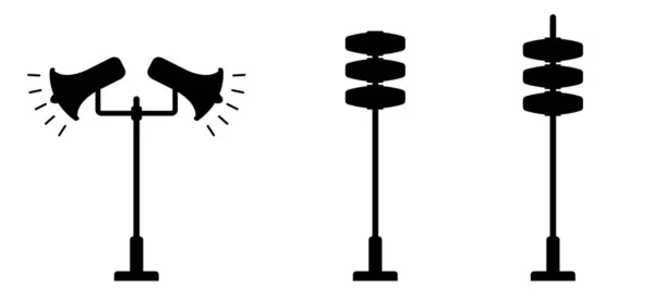 사이렌 메가폰 스피커 아이콘 사이렌은 주민들에게 상황에 경고하기 위한건 신호입니다 — 스톡 벡터