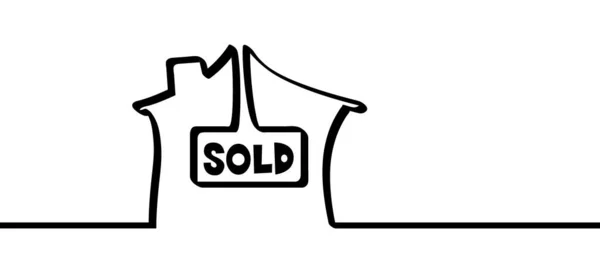 Caricatura Vendida Hous Para Venda Casa Para Venda Ícone Logotipo —  Vetores de Stock