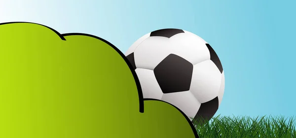 Niebieskie Niebo Widok Granicę Piłki Nożnej Słońcem Zielonym Boisku Piłki — Wektor stockowy