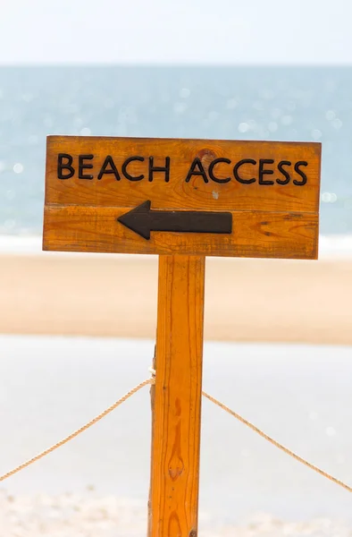 Beach access sign to the public bay, Huahin, Thailand Stock Picture