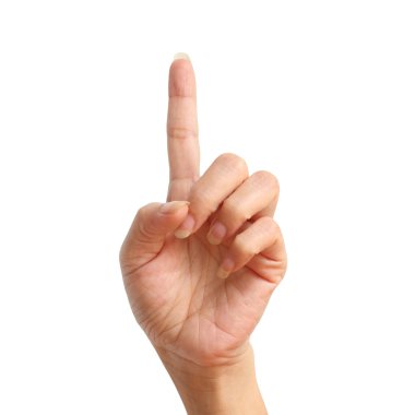 el ile yapmak bir sinyal yükseltmek, üzerinde beyaz backgrou izole