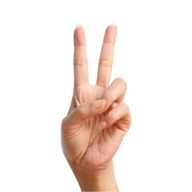 iki sinyal yükseltmek, üzerinde beyaz backgrou izole el ile yapma