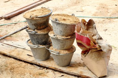 Çimento karıştırma için kova kum