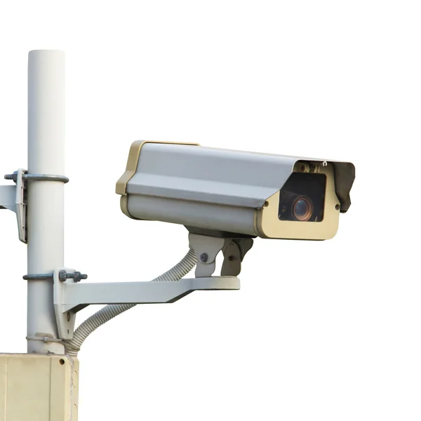 Beyaz arka plan üzerinde izole kamera cctv ve güvenlik