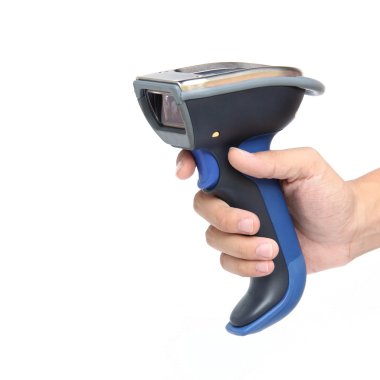 Beyaz arka plan üzerinde izole bluetooth barkod okuyucu