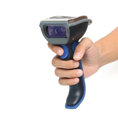 Beyaz arka plan üzerinde izole bluetooth barkod okuyucu