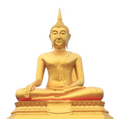 Gouden Boeddha, geïsoleerd tegen witte achtergrond, thailand