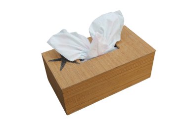 beyaz kağıt izole bir mendil kutusu