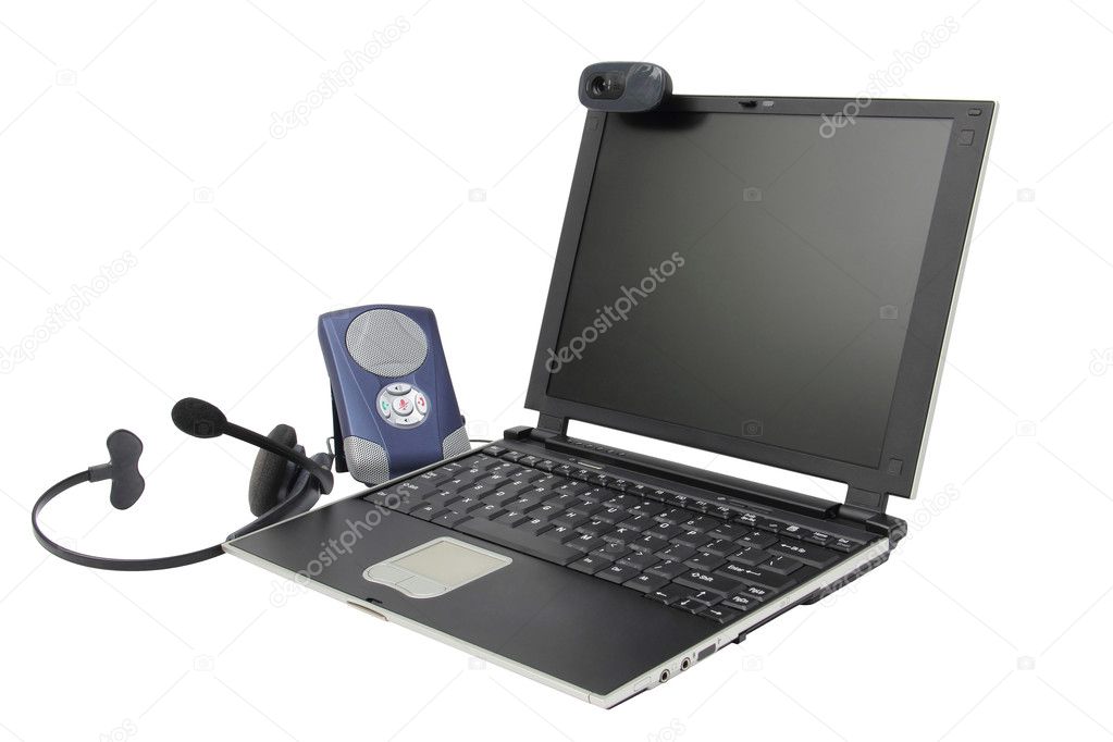 Web conference devices isolated over white background
