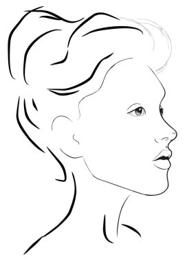 Genç bayan güzel yüz çizimi