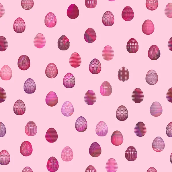 3D καθιστούν πολύχρωμα αυγά αδιάλειπτη μοτίβο σε ροζ φόντο — Φωτογραφία Αρχείου