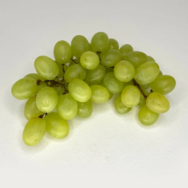 Bunch Green Grapes White Background Close — Stock Photo, Image