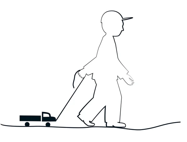 erkek bebek oyuncak kamyon ile