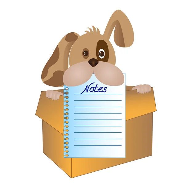 Not Defteri sayfası ile köpek