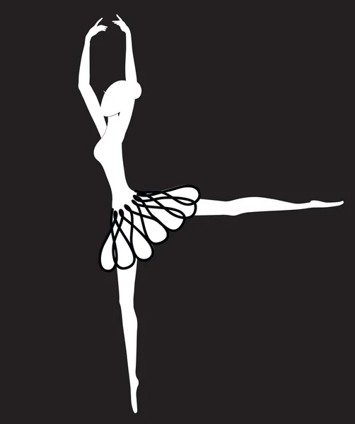 Danseuse de ballet sillouhette — Image vectorielle