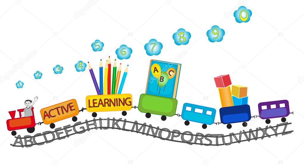 Active learning for preschool kids colorful train