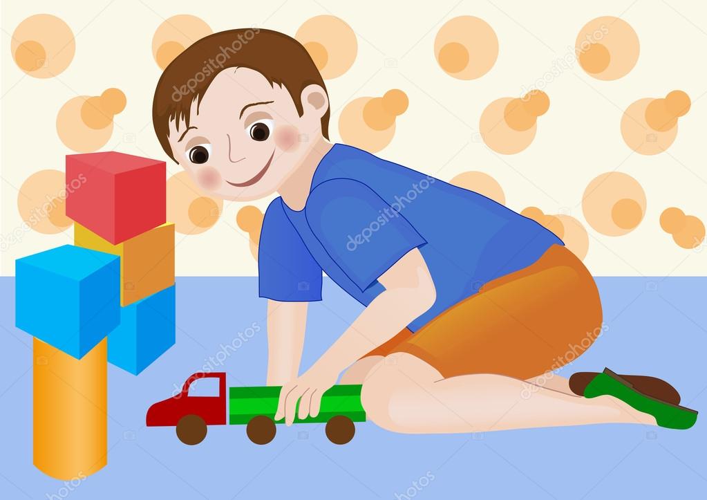 kids playing with toy trucks