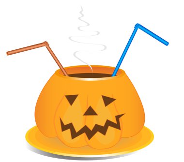 yaşlı jack-o-lantern tarzı bardak içki