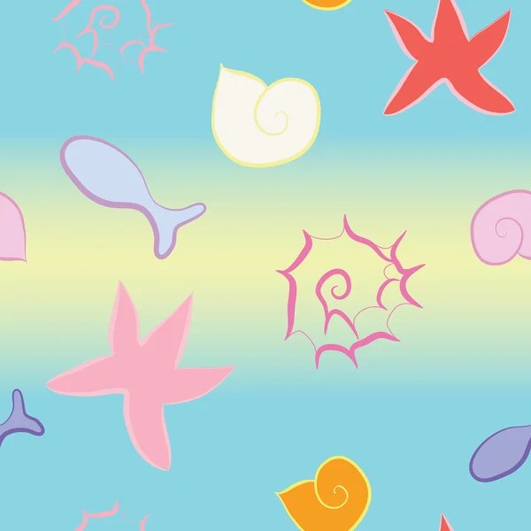 Océan ou thème de la mer fond de vague sans couture — Image vectorielle