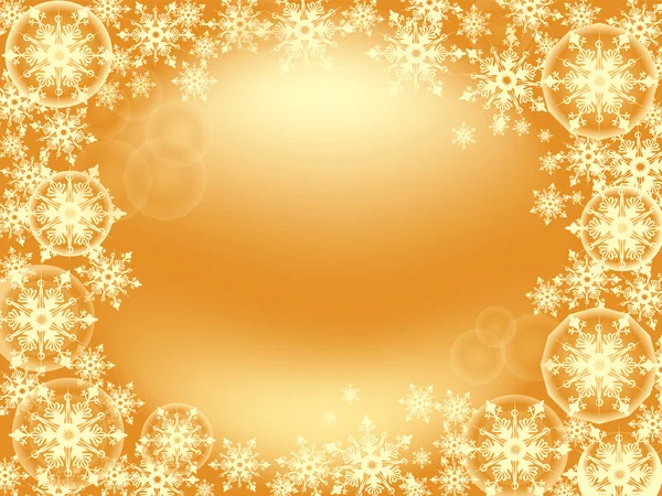 Νιφάδα χιονιού χρυσό πλαίσιο μέγεθος 1024-768 — Διανυσματικό Αρχείο
