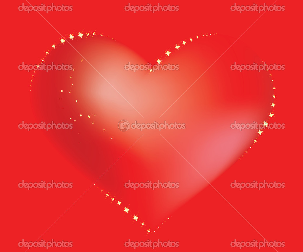 Cœur rouge scintille avec étincelles glamour image vectorielle par ...