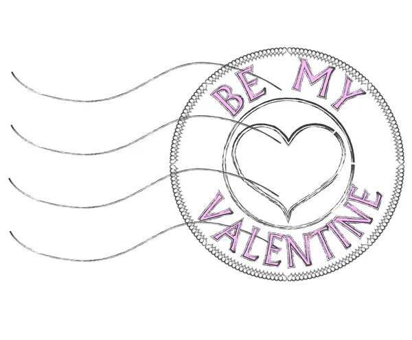 Be my Valentine post stamp — Stock Vector