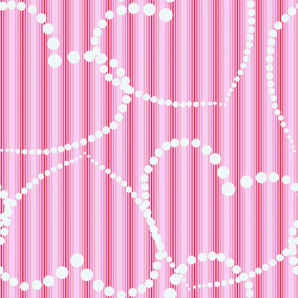 Dots hearts on striped cloth seamless background — Stock Photo, Image
