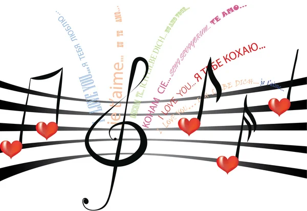 Love song in different languages — Stock Photo, Image