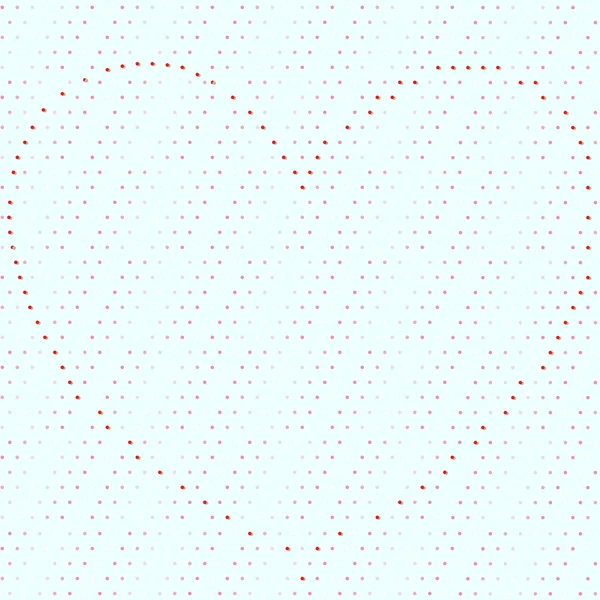 Dotty fondo sin costuras con el corazón organizado de puntos rojos — Vector de stock