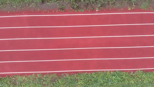 Outdoor running track with lanes. Sports track for run. Athletics track. Sport concept — Stock Video