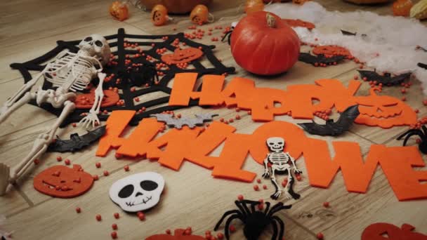 Halloweeni üdvözlet. Halloween ünnepek művészet design, ünneplés — Stock videók