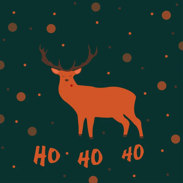 Sevimli geyik gülümsüyor. Noel konsepti. Mutlu noel kartları. Vektör Çizimi