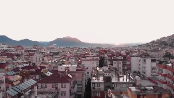 Alanya City, Turkey. Residential houses on seashore. Travel destinations and tourism — стокове відео