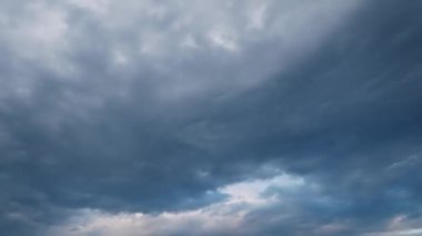 Cloudscape. Time lapse white clouds. Fast moving cloudscape in blue sky. Cloudscape movement