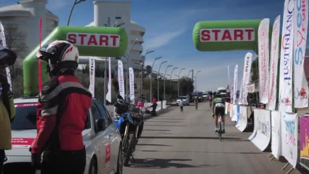 Kerékpáros verseny Nagydíj Justiniano Alanya, Törökország, 20.02.2022 — Stock videók