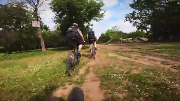 Cyclists taking part in gravel bicycle race. Budziak,Odessa,Ukraine,28.05.2021 — Stock Video