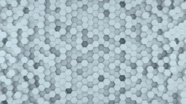 Bal peteği geometrik beyaz arkaplan modern animasyon, hareket tasarımı, 4k video, soyut 3d canlandırma, 