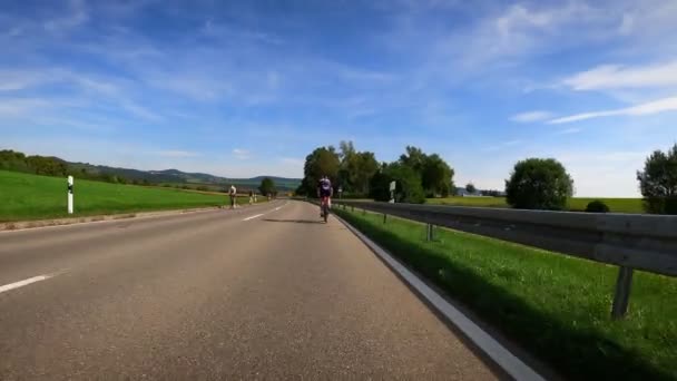 Startlinjen För Cykellopp Individuell Tidsprövning 2022 Bad Dukheim Tyskland Cyklist — Stockvideo