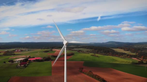 Parque Eólico Que Genera Energía Verde Energía Renovable Turbina Molinos — Vídeos de Stock