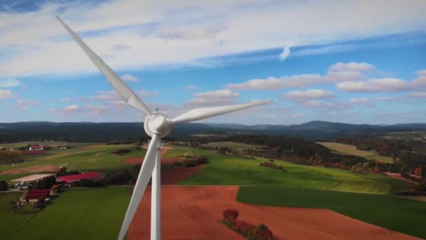 Альтернативна Відновлювана Енергетика Зелене Стале Виробництво Електроенергії Обертаються Вітрові Турбіни — стокове відео