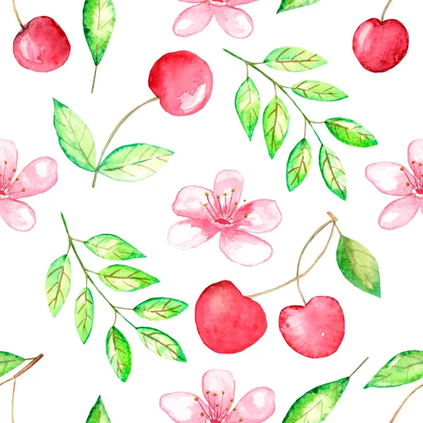 Watercolor Seamless Pattern Hand Drawing Floral Element — Stock Photo, Image