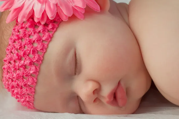 Sweet Innocent Face of a Sleeping Baby Girl — Stock Photo, Image