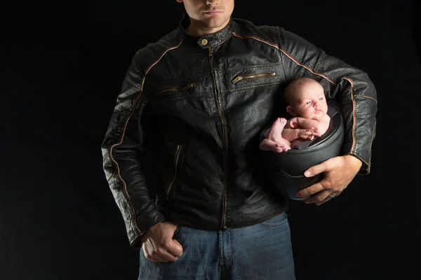 父亲和儿子摩托车系列 — 图库照片